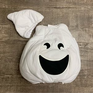Toddler Glow-In-The-Dark Puffy Ghost Halloween Costume; size 3T